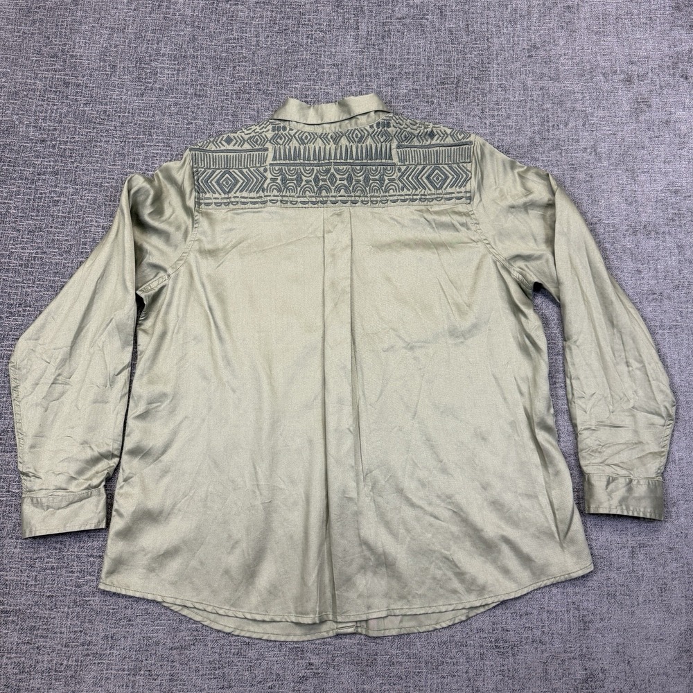 ARIAT Erika Shirt Women's XL Sage Green Embroidered Button‎ Down Long Sleeve - Picture 3 of 8